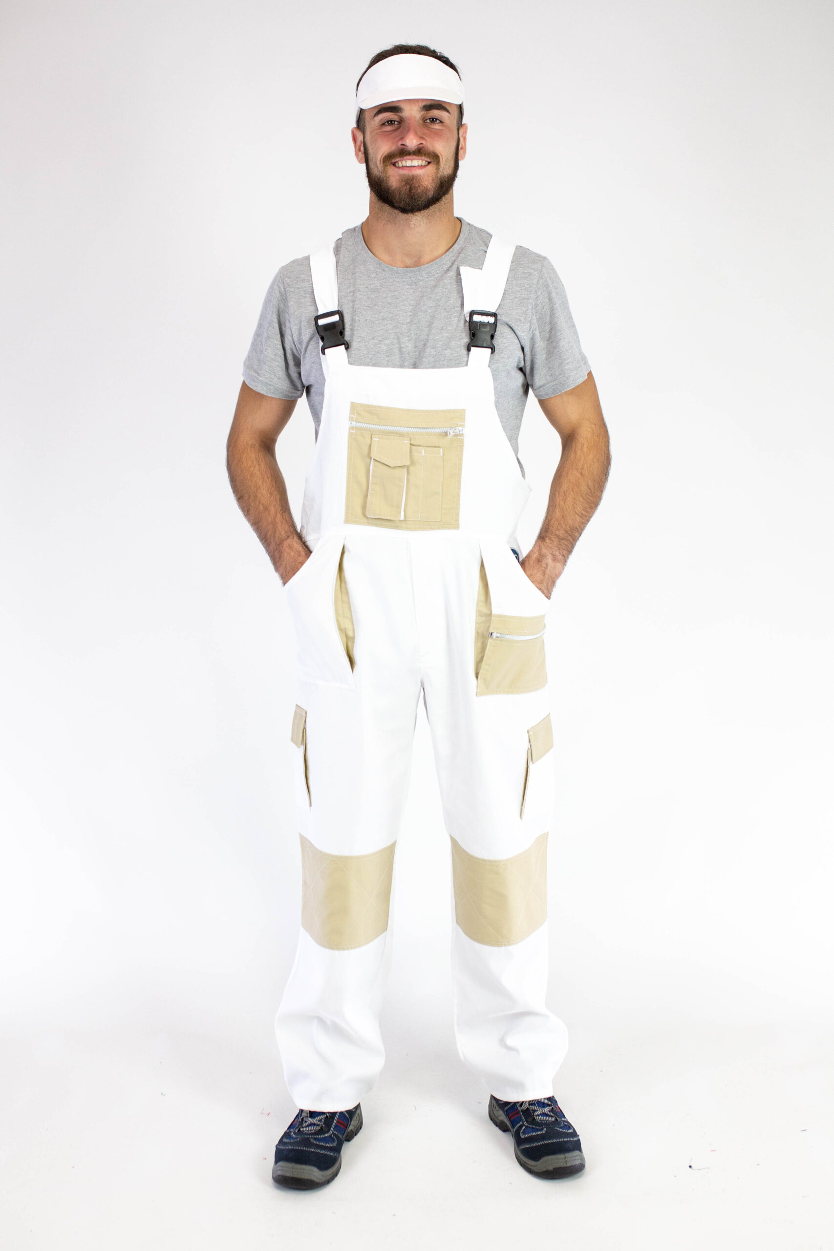 37-Radni polukombinezon WORK D-9 MOLER - Belo krem (2)