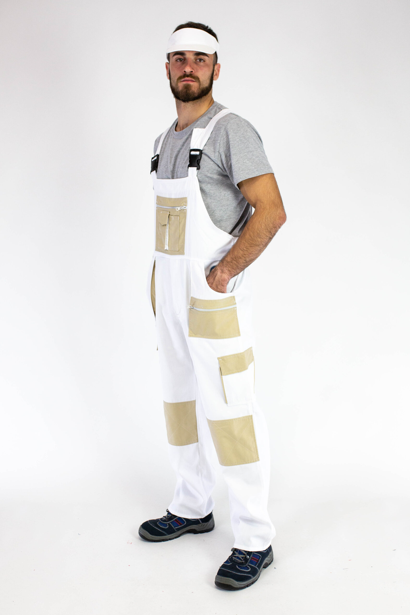 37-Radni polukombinezon WORK D-9 MOLER - Belo krem (4)