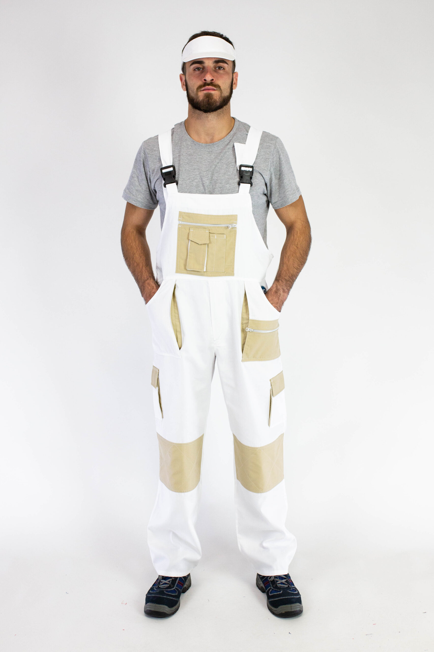37-Radni polukombinezon WORK D-9 MOLER - Belo krem (5)